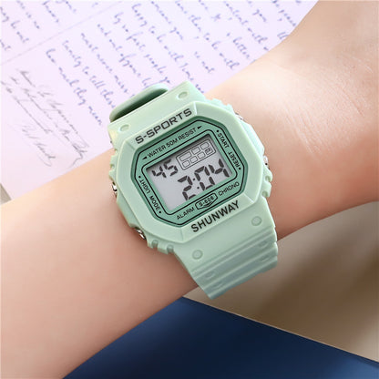 Luminous Square Student Electronic Watch