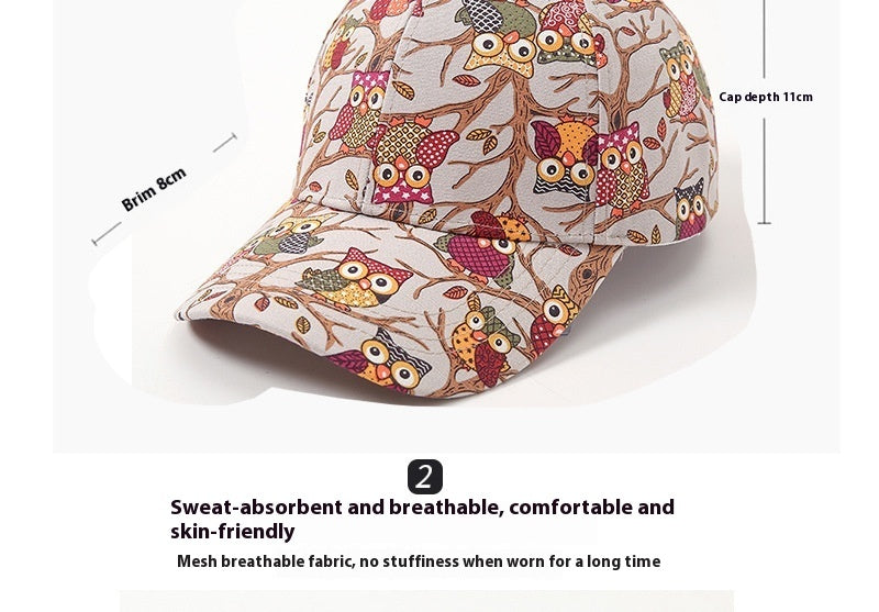 Cartoon Animal Temperament Wild Soft Peaked Cap Female Sun-proof