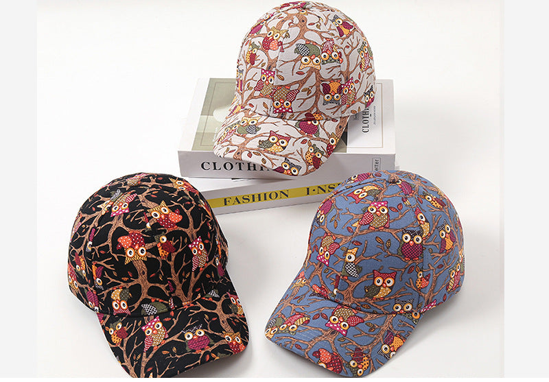 Cartoon Animal Temperament Wild Soft Peaked Cap Female Sun-proof