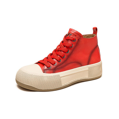 Vintage High-top Cowhide Casual Sneakers