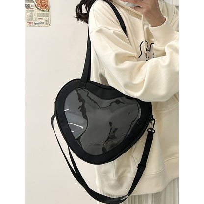 Heart-Shaped Transparent Crossbody Bag