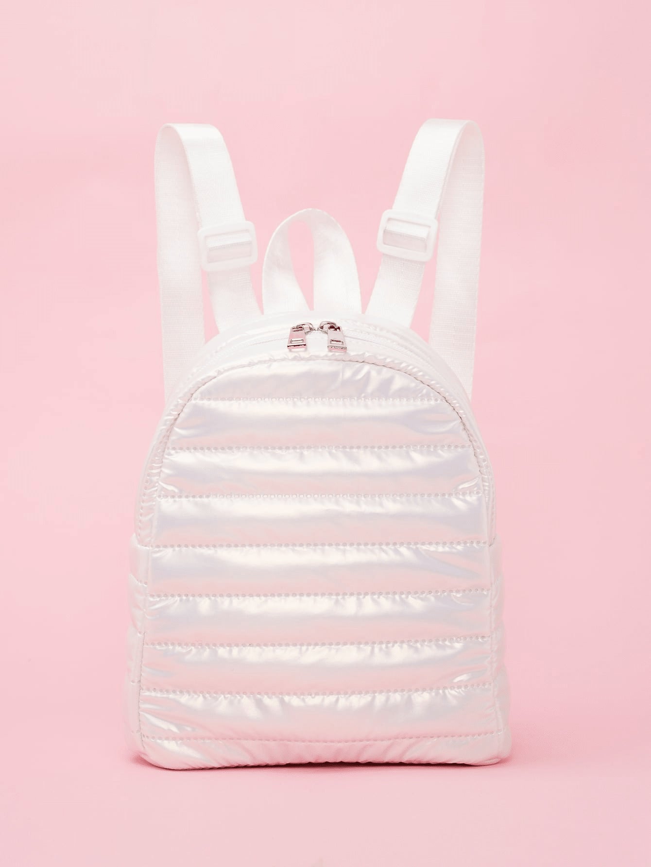 Cotton-Padded Down Embroidery Thread Backpack