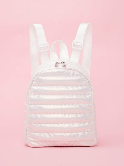 Cotton-Padded Down Embroidery Thread Backpack