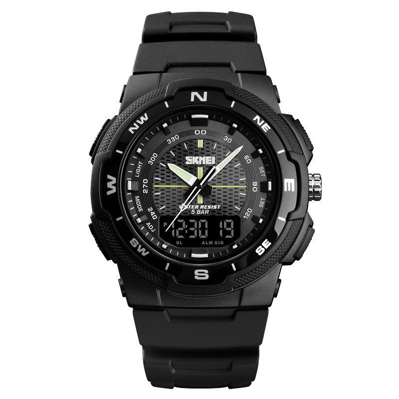 Men's Electronic Double Display Rubber Watch