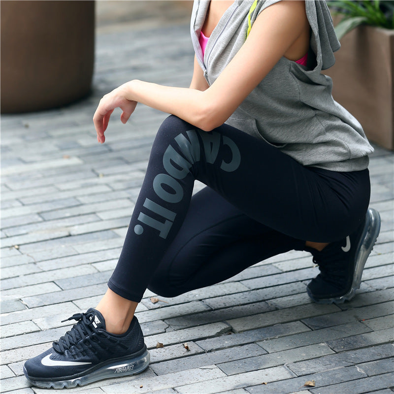 Women's Bronze Letter Yoga Pants