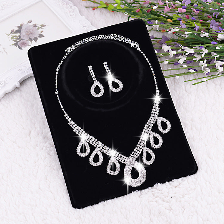 Korean Bridal Jewelry Set - Necklace and Earrings