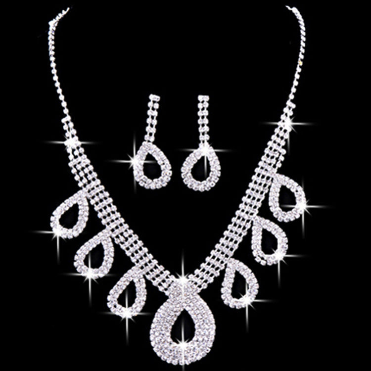 Korean Bridal Jewelry Set - Necklace and Earrings