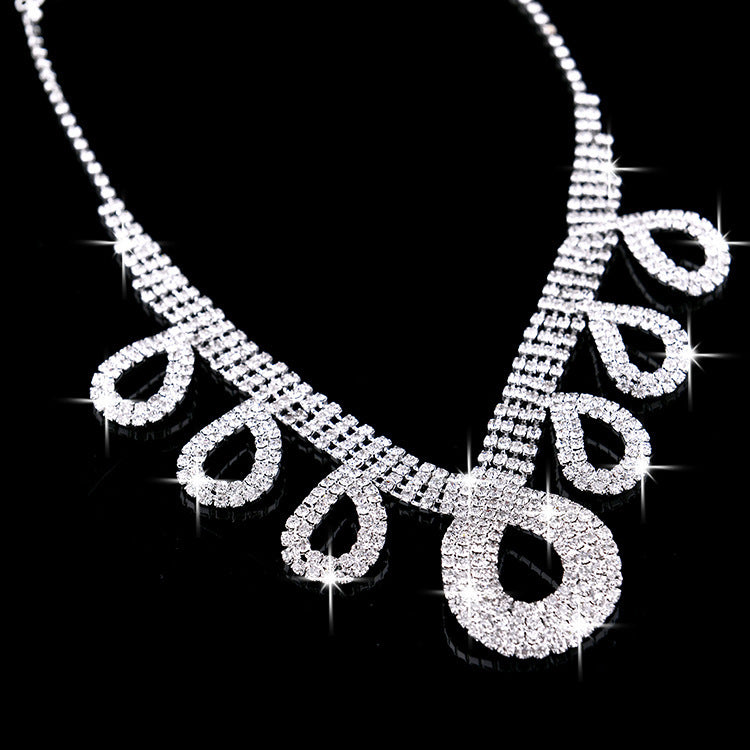 Korean Bridal Jewelry Set - Necklace and Earrings