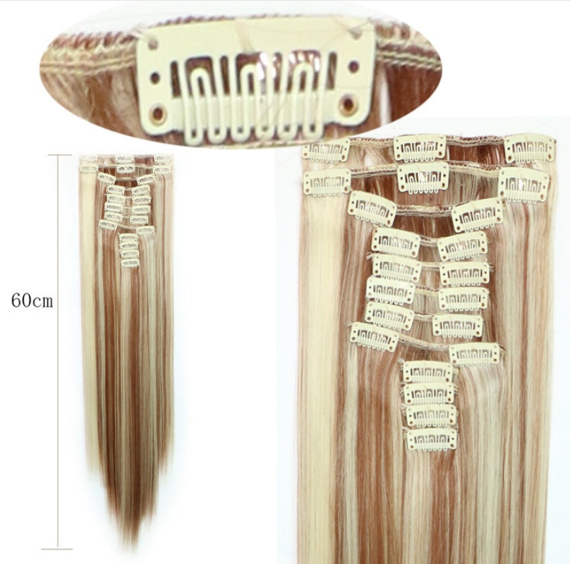 Straight Hair Wig Clip Hair Extension Piece