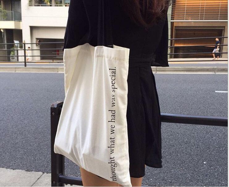 Letter Printed Canvas Bag One-shoulder Portable Ladies