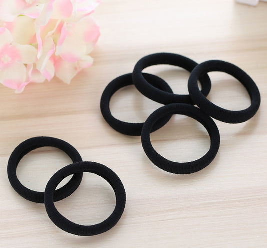 30pcs Black Rubber Hair Band Rings