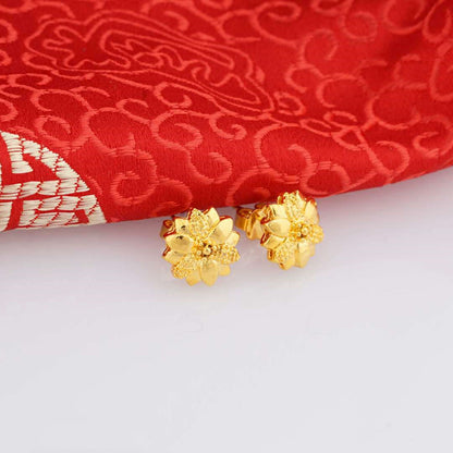 24K Gold Plated Euro Earrings Popular Jewelry