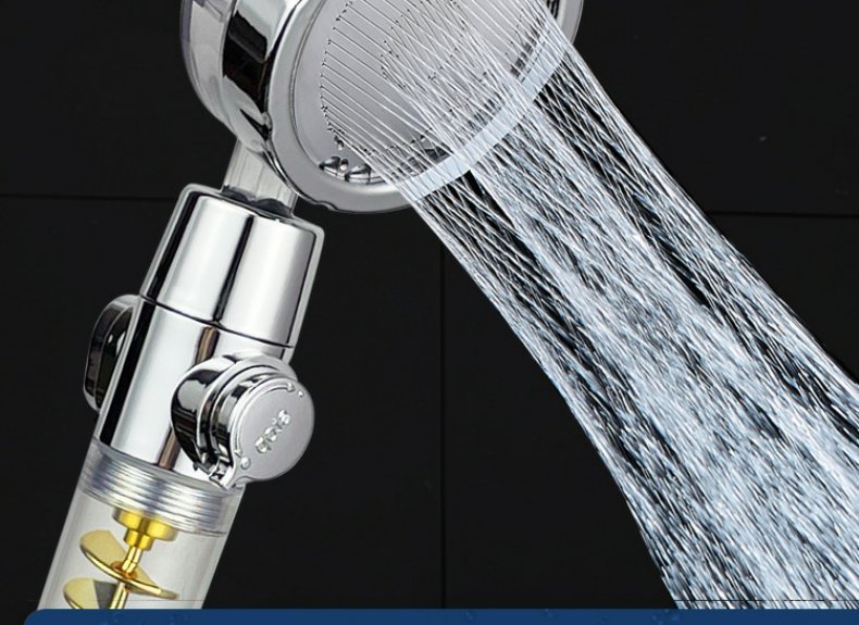 Twin-Turbo Pressurized Shower Head with Propeller Design