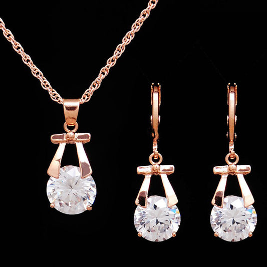 Crystal Jewelry Set with Butterfly Pendant