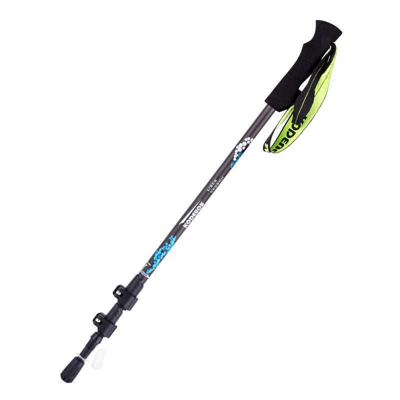 Carbon fiber telescopic three-section outer lock folding trekking pole