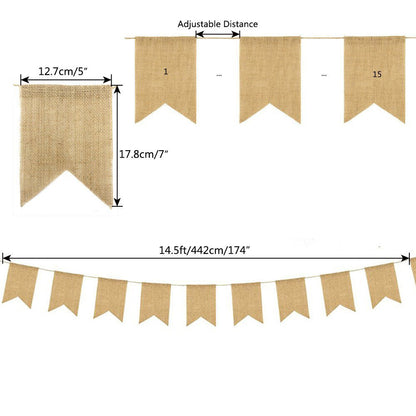 Linen Wedding Dovetail Pennant Set