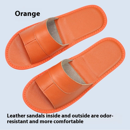 Home Indoor Non-slip Soft Bottom Cowhide Sandals