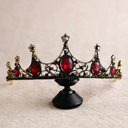 New Baroque Retro Black Crown Bridal Headdress