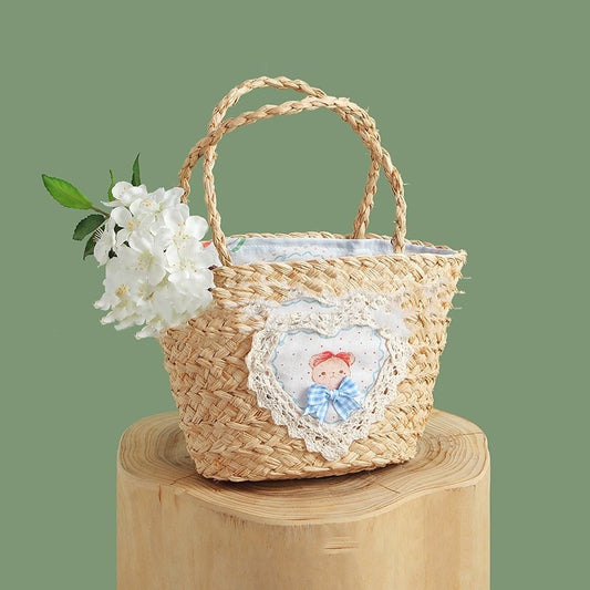 Hand-Woven Raffia Vegetable Basket