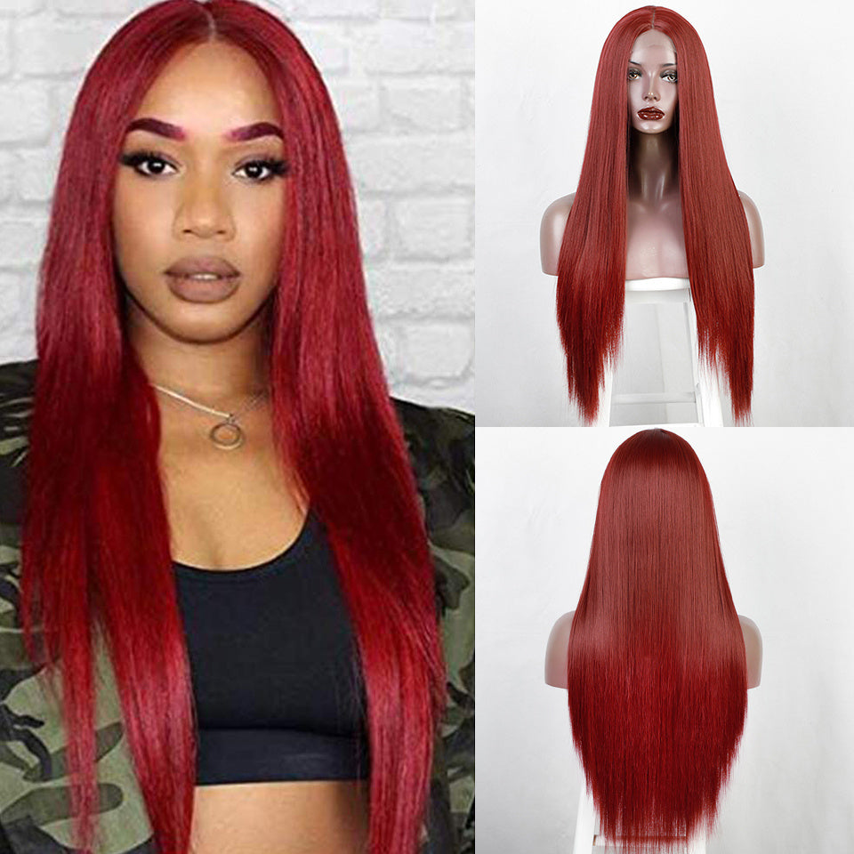 Black Long Straight Natural Lifelike Wig