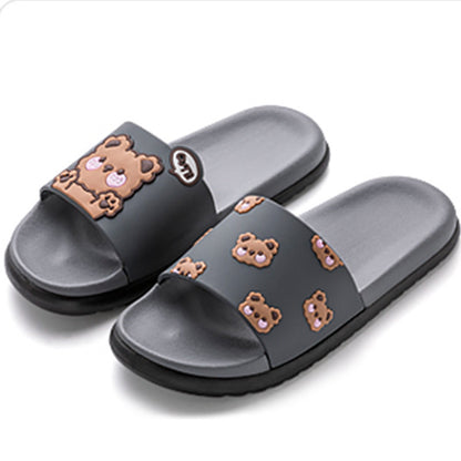 Cute Cartoon Bear Slippers: Unisex, Non-slip