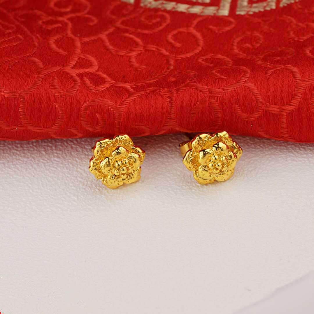 24K Gold Plated Euro Earrings Popular Jewelry