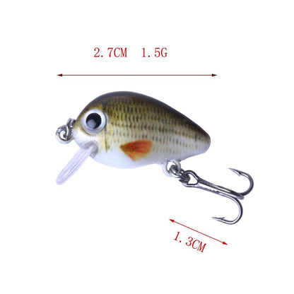 Mini Crankbait fishing lures 2.7CM 1.5G bait boxed Set