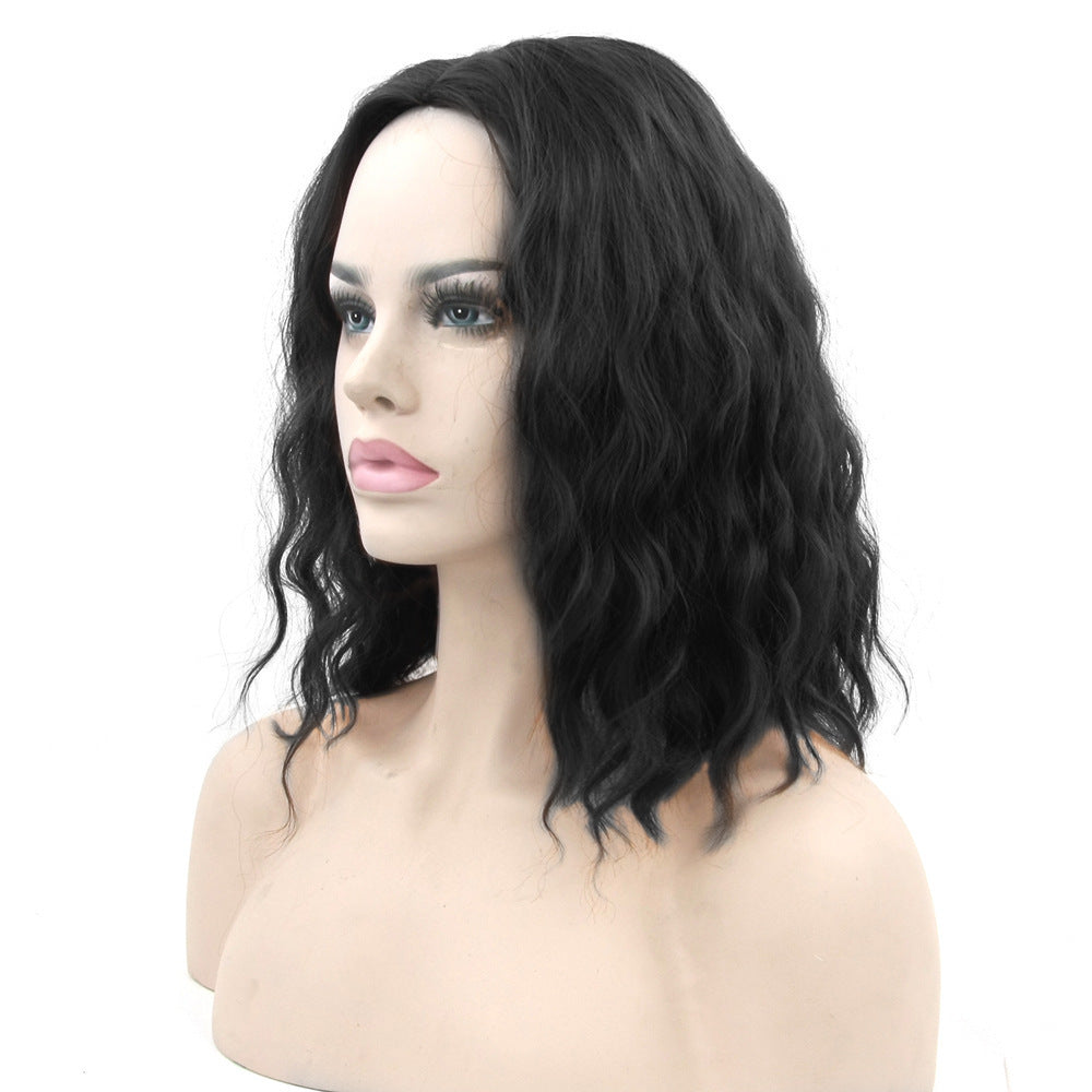 Black Short Curly Hair Cap Wig