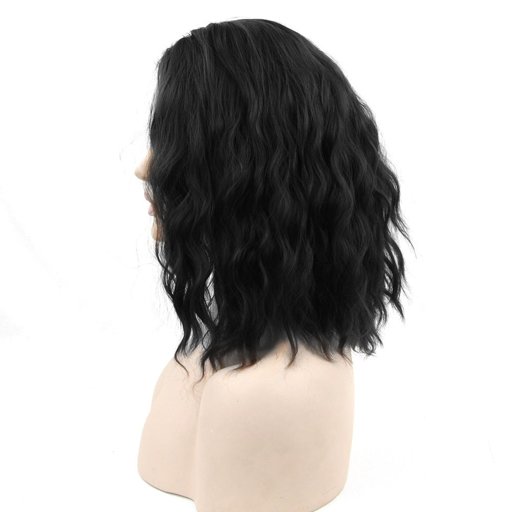 Black Short Curly Hair Cap Wig