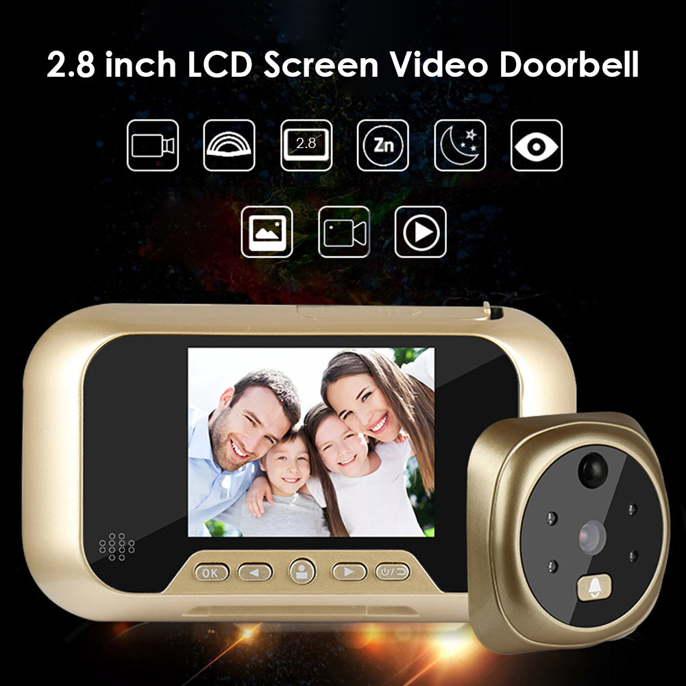 2.8-Inch Infrared Night Vision Electronic Peephole Doorbell