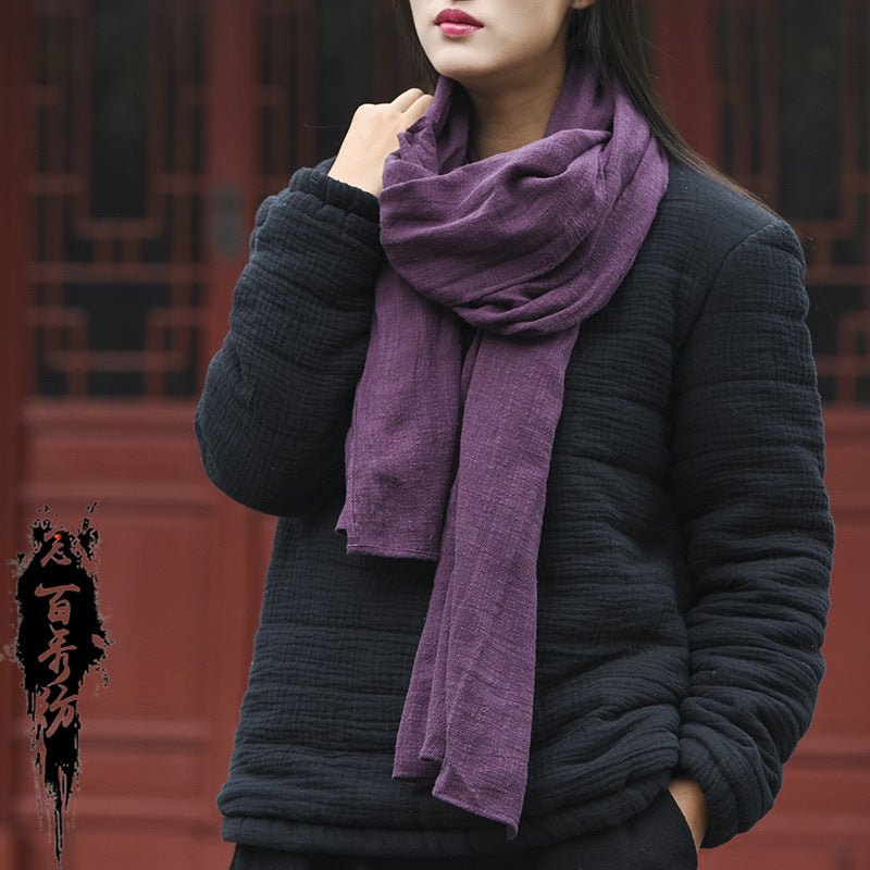 Women's Cotton And Linen Zen Retro Simple Scarf