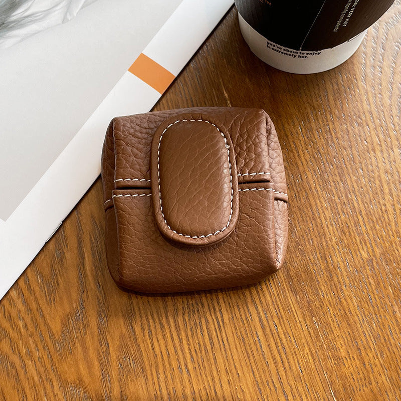 Women's Buckle Coin Purse First Layer Cowhide