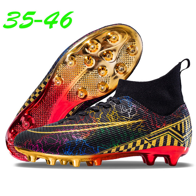 High-top Soccer Shoes Gold Plated Bottom Training Shoes