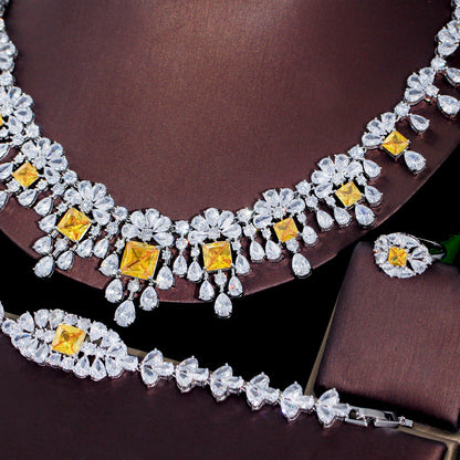 Full Zircon Wedding Jewelry Set