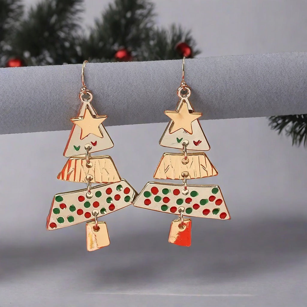 Christmas Tree Necklace and Earrings Set