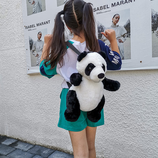 Cartoon Panda Plush Backpack for Kids