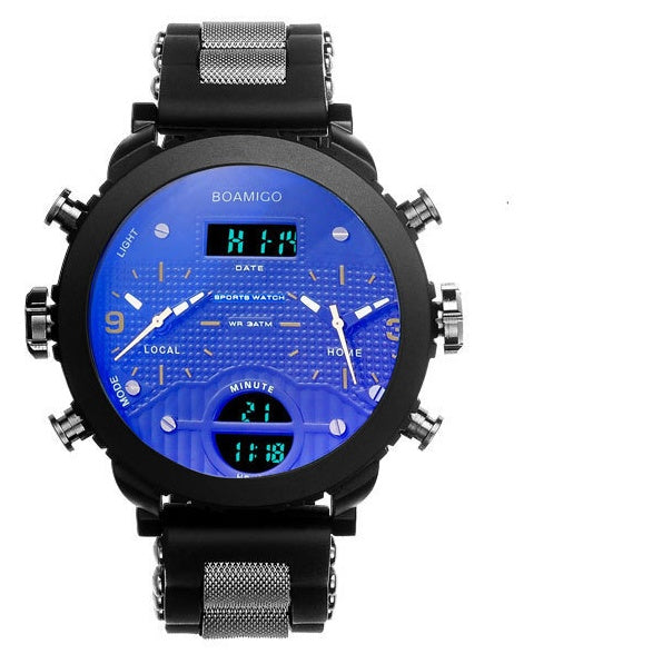 Men's Triple Time Zone Quartz Watch