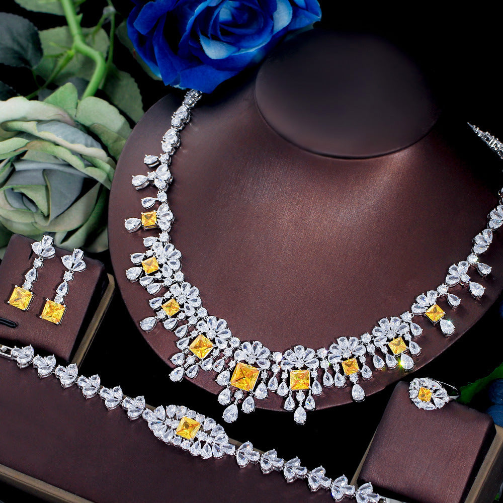 Full Zircon Wedding Jewelry Set