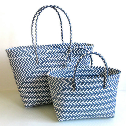 Striped Woven Beach Bag