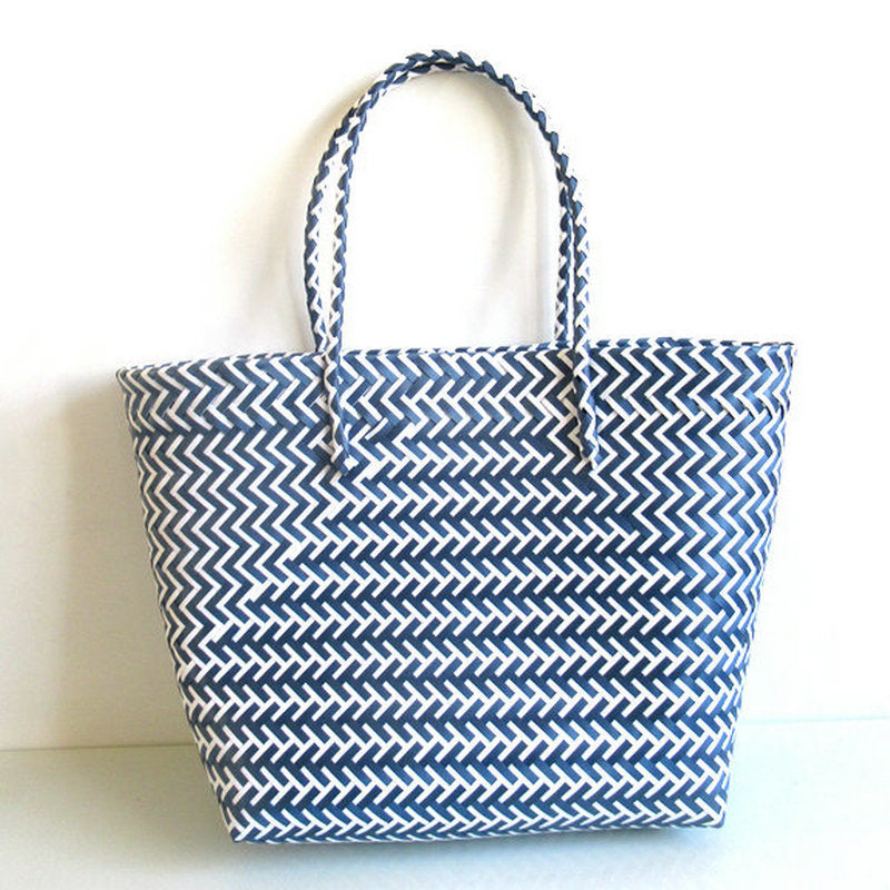 Striped Woven Beach Bag