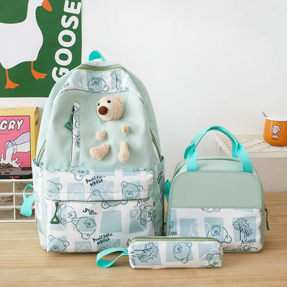 Elementary and Middle School Cute Bear Lunch Box Set