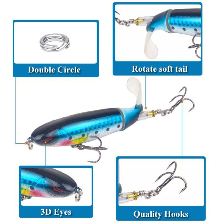 Road Sub-bait Propeller Tractor Hard Bait Floating Water Pencil Lure Bait