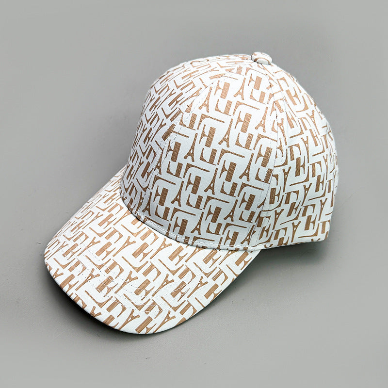 Sun-proof Houndstooth Letter Baseball Cap