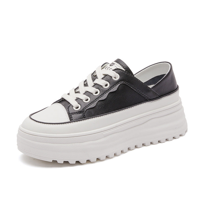 Casual Leather Platform Student Low-top Shoes