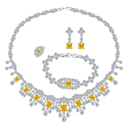 Full Zircon Wedding Jewelry Set