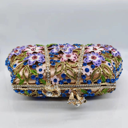 Enamel Flower Diamond Clutch