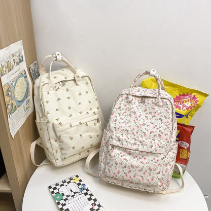 Korean Floral Student Backpack for Girls