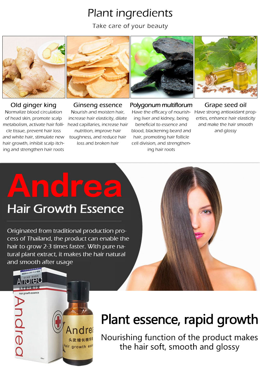 Andrea 20ml Hair Growth Serum - Anti Hair Loss & Keratin Care