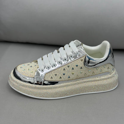 Low-top Rhinestone Platform Men's Hight Increasing Shoes