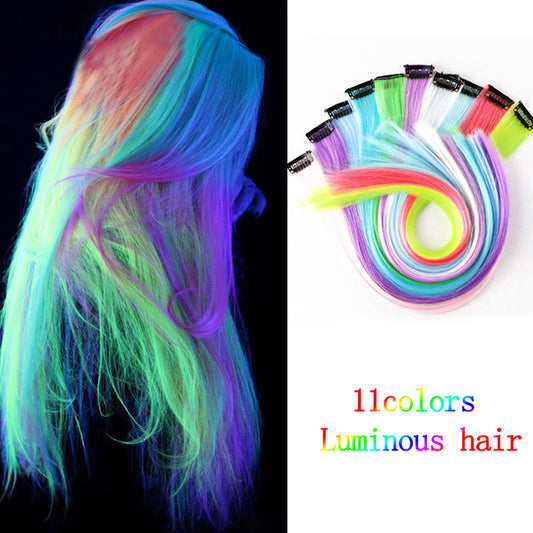 Luminous DIY Clip-In Hairpiece Rainbow Color